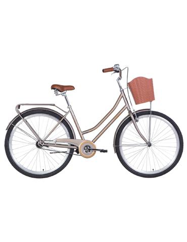 Велосипед Dorozhnik TOPAZ 28" коричневый 19,5" 2021 з багажником та корзиною