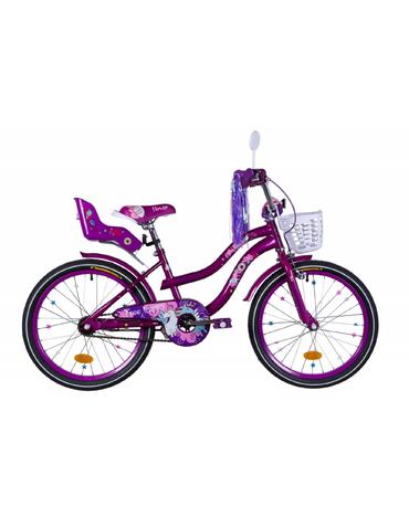 Велосипед FLOWER PREMIUM 20" фіолетовий 13" з кошиком і крилом