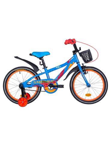 Велосипед  Formula STORMER 18" синьо-помаранчевий  9" з кошиком 2021