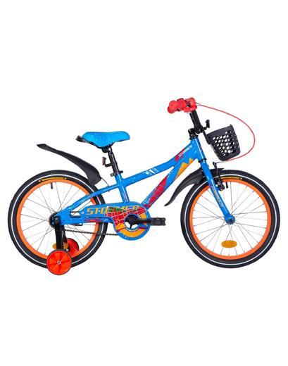 Велосипед  Formula STORMER 18" синьо-помаранчевий  9" з кошиком 2021