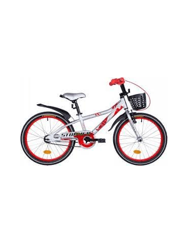 Велосипед Formula STORMER 20" сріблястий 10" з кошиком  2021
