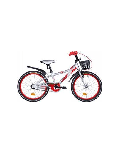 Велосипед Formula STORMER 20" сріблястий 10" з кошиком  2021