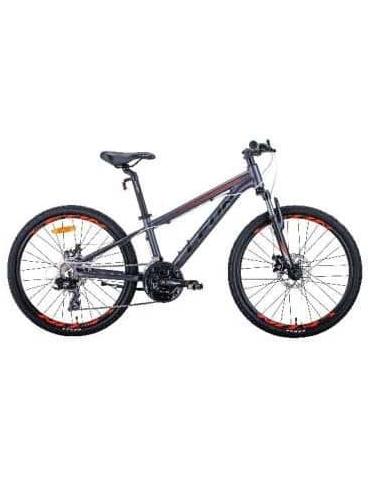 Велосипед Leon JUNIOR AM DD 24" антрацитовий з червоним 12"
