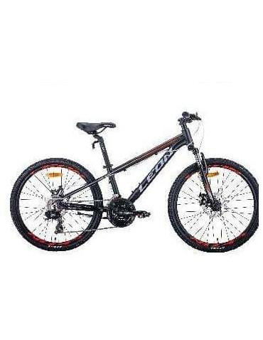 Велосипед Leon JUNIOR AM DD 24" чорно-помаранчевий з сірим 12"