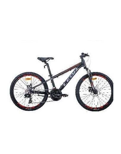 Велосипед Leon JUNIOR AM DD 24" чорно-помаранчевий з сірим 12"