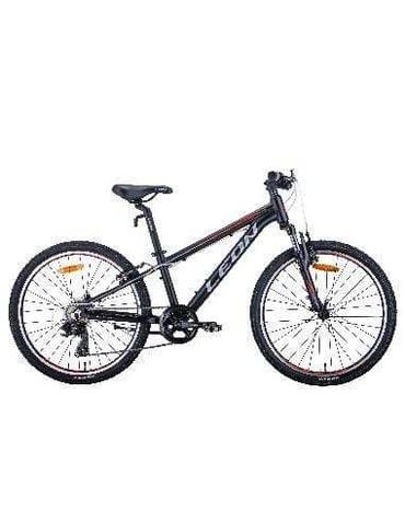 Велосипед Leon JUNIOR AM Vbr 24" антрацитовий з червоним 12"