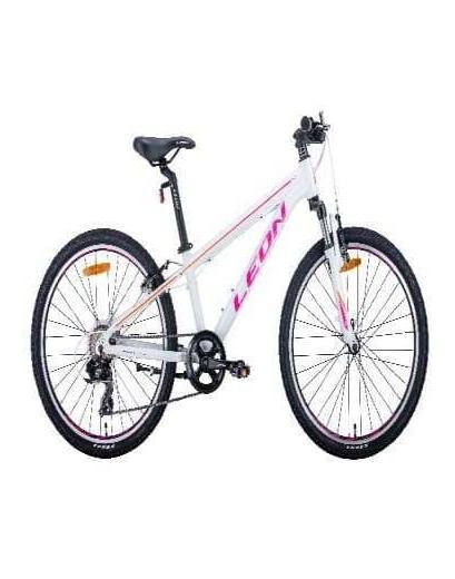 Велосипед Leon JUNIOR AM Vbr 24" біло-малиновий з помаранчевим  12" 2021