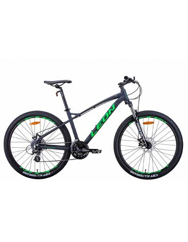 Велосипед Leon XC-90 AM  DD 27.5" графітовий з зеленим 16.5" 2021