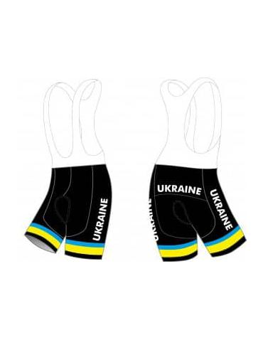 Велотруси Pro Ukraine з лямками з памперсом чорний/блакитний/жовтий XS