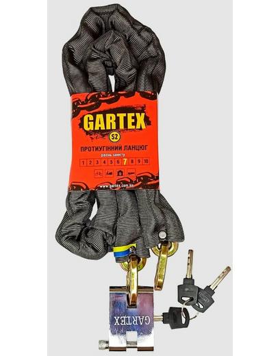 Велозамок Gartex S2 ланцюговий 1200 мм чорний 007