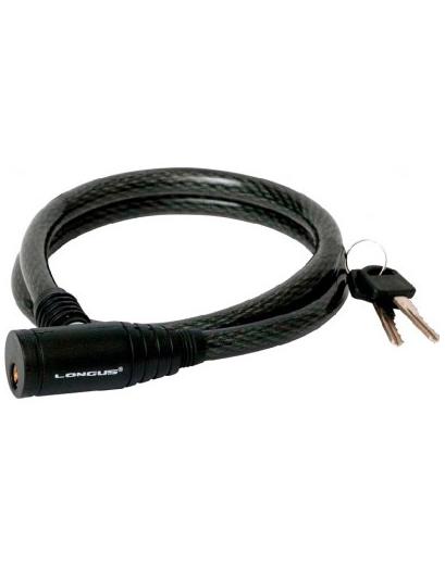 Велозамок Longus тросовий 10x650мм чорний