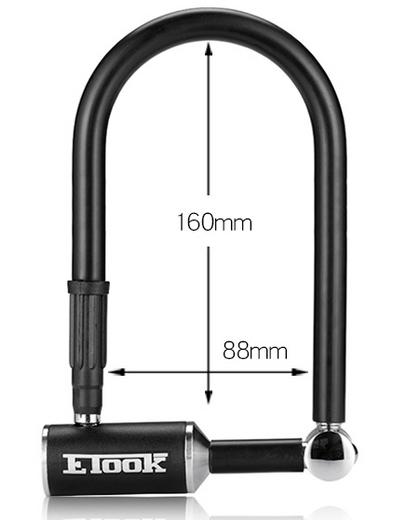 Замок скоба U-Lock ETOOK ET160L 13x88x160 мм