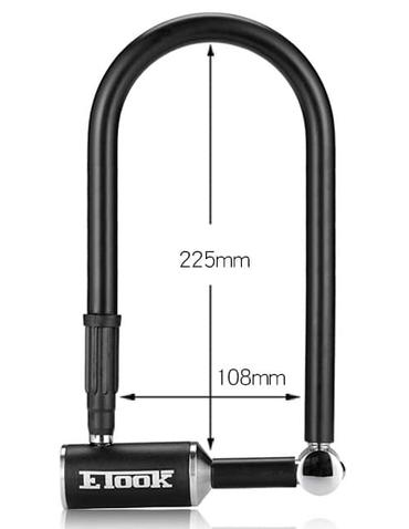 Замок скоба U-Lock ETOOK ET170L 13x108x225 мм