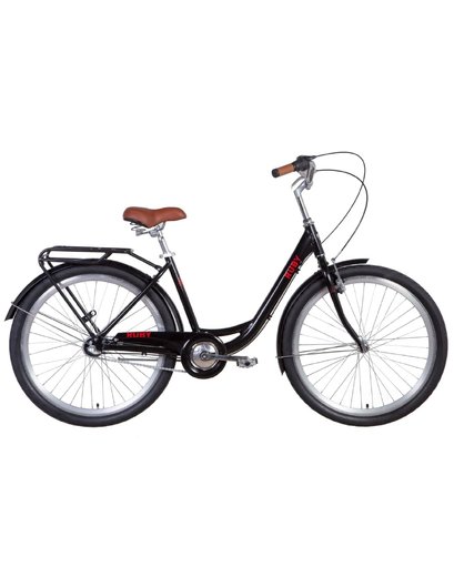 Велосипед Dorozhnik RUBY 26" чорний 17" М  з багажником 2021 планет.