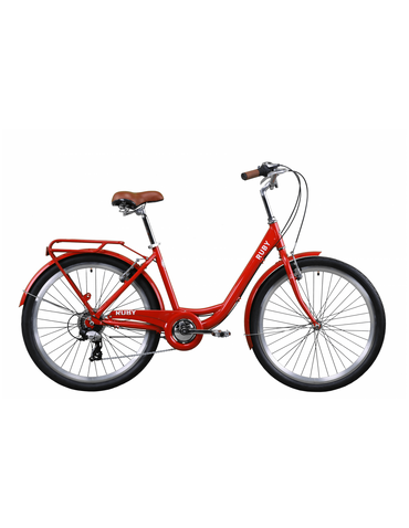 Велосипед Dorozhnik RUBY 26" червоний 17" М  з багажником 2021 планет.